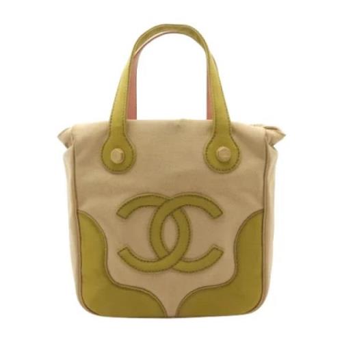 Chanel Vintage Pre-owned Canvas chanel-vskor Beige, Dam