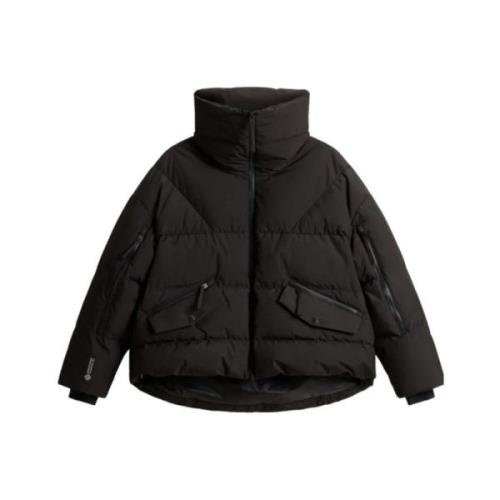 Woolrich Svart vindtät dunjacka Black, Dam