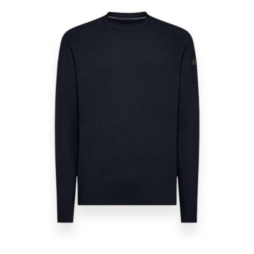 RRD Velvet Round Knit Sweater Blue, Herr