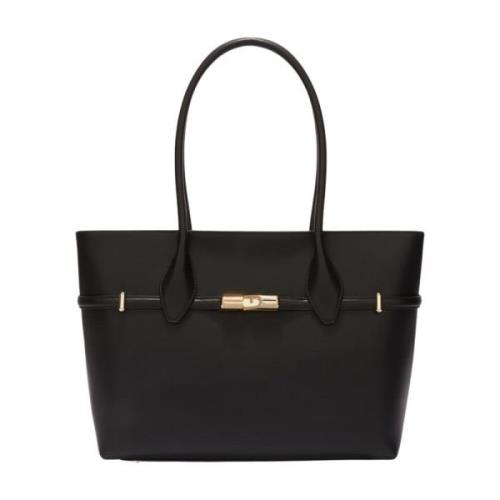 Furla Svart Drop Tote Väska Black, Dam