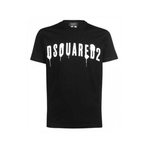 Dsquared2 Svart Linne T-shirt Tillverkad i Italien Black, Herr