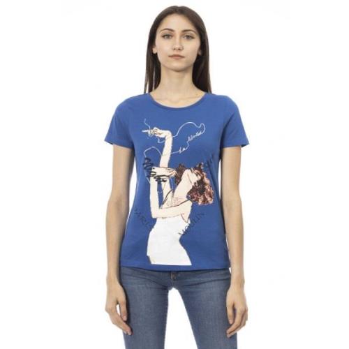 Trussardi Casual Rund Hals Kortärmad T-shirt Blue, Dam