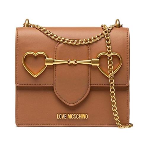 Love Moschino Stilren Läder Väska Brown, Dam