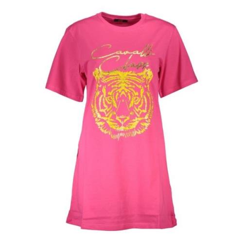 Cavalli Class Rosa T-shirt med korta ärmar och rund hals Pink, Dam