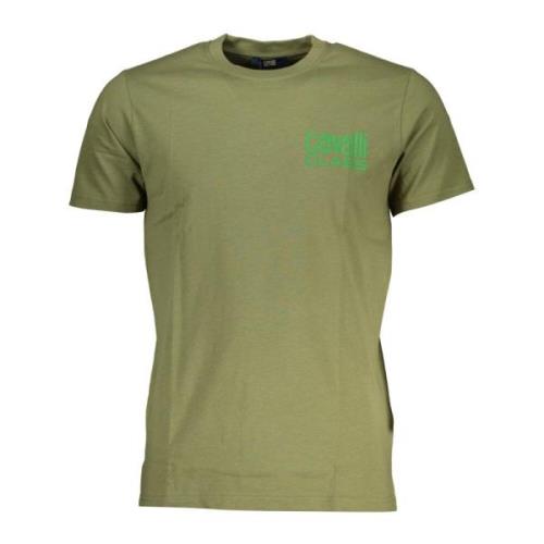 Cavalli Class Grön T-shirt med korta ärmar och logotyp Green, Herr