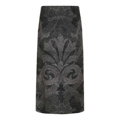 Etro Stilig Midi Kjol Black, Dam