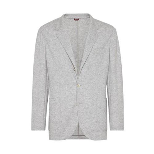 Brunello Cucinelli Kashmir Grå Jacka med Revers Gray, Herr