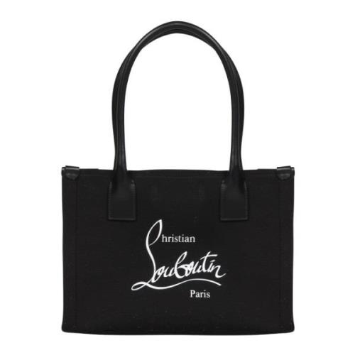 Christian Louboutin Canvas Toteväska med Logotyptryck Black, Dam