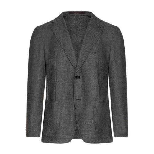 Windsor Slim Fit Ullkavaj med Detaljer Gray, Herr