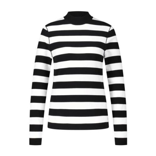 Marc Cain Randig Pullover för Ultimat Komfort Black, Dam