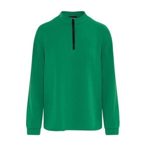 Marc Cain Stilren Blus med Dragkedja Krage Green, Dam