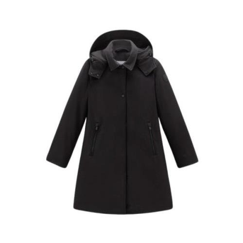 Woolrich Tech Softshell Dunhuva Trenchcoat Black, Dam