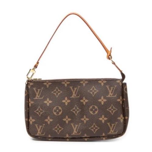 Louis Vuitton Vintage Pre-owned Belagd canvas handvskor Brown, Dam