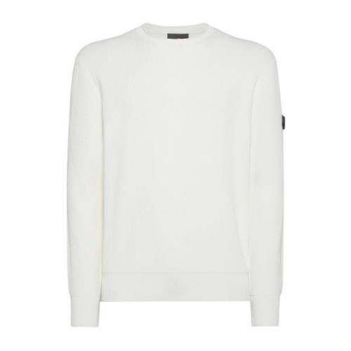 Peuterey Vit Crewneck Sweater White, Herr