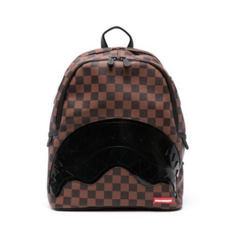 Sprayground Brun Rutigt Mönster Ryggsäck Begränsad Upplaga Brown, Herr