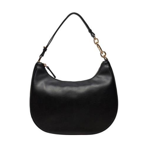 Twinset Svart Hobo Media Handväska med Guld Metall Detaljer Black, Dam