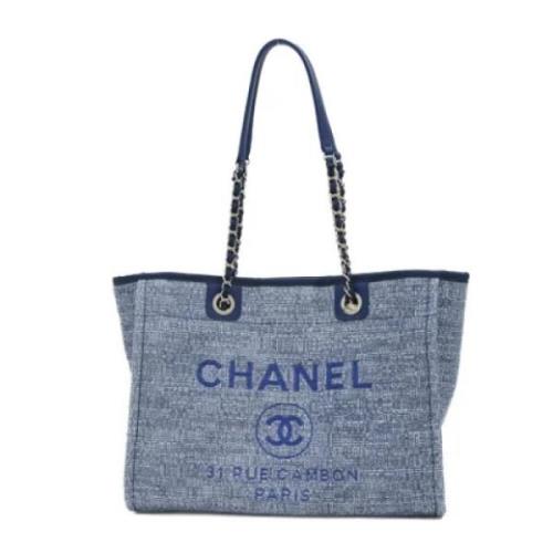 Chanel Vintage Pre-owned Canvas totevskor Blue, Dam