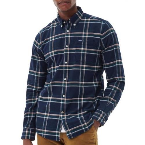 Barbour Casual Tailored Check Skjorta Blue, Herr