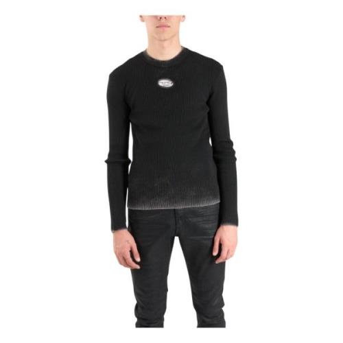 Diesel Ekologisk Bomull Crewneck Tröja Black, Herr