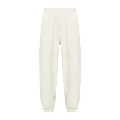 Emporio Armani Vit Corduroy Pull-On Byxor White, Herr