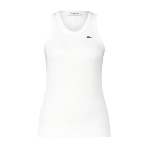 Lacoste Ribbad tanktop för ultimat komfort White, Dam