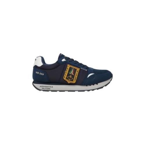 Aeronautica Militare Tricolori Patch Sneakers Blue, Herr