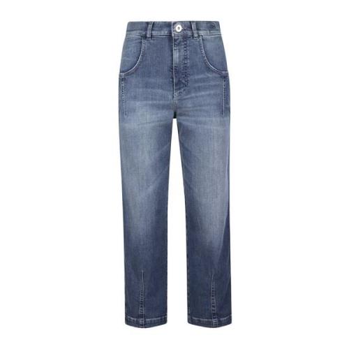 Eleventy Stretch bomulls denimbyxor Blue, Dam