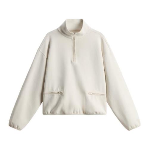 Woolrich Bomullsblandning Hög Hals Tröja Beige, Dam