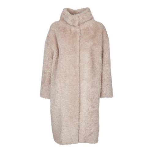 Herno Teddy Fur Coat Brun Aw24 Beige, Dam