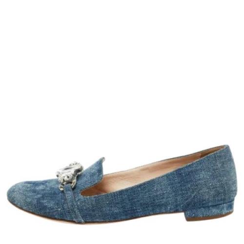 Miu Miu Pre-owned Pre-owned Denim lgskor Blue, Dam