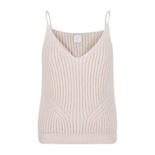 Eleventy Lyx Stickad Tank Top Ull Mohair Silk Beige, Dam