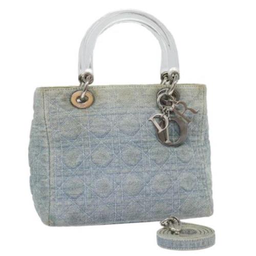 Dior Vintage Pre-owned Canvas handvskor Blue, Dam