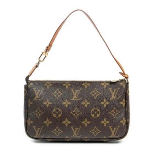 Louis Vuitton Vintage Pre-owned Belagd canvas handvskor Brown, Dam