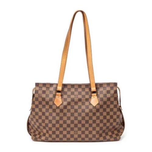 Louis Vuitton Vintage Pre-owned Belagd canvas axelremsvskor Brown, Dam