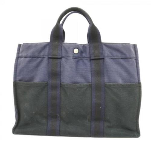 Hermès Vintage Pre-owned Canvas totevskor Blue, Dam