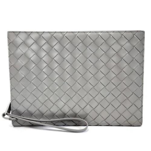 Bottega Veneta Vintage Pre-owned Laeder kuvertvskor Gray, Herr