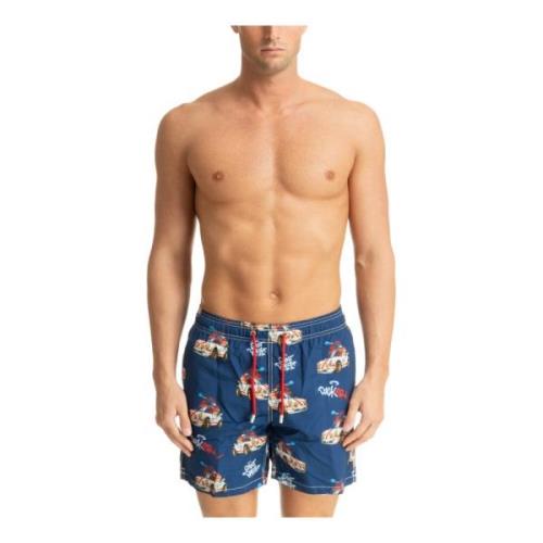 MC2 Saint Barth Abstrakta Duck Swim Shorts med Dragsko Multicolor, Her...