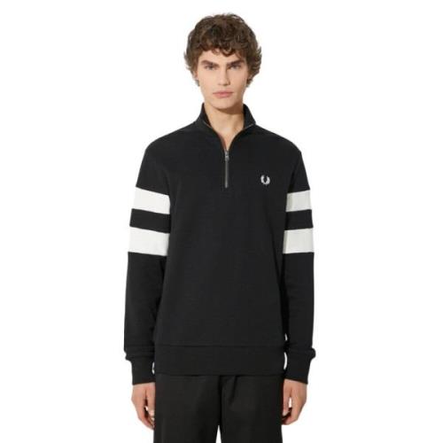 Fred Perry Mönstrad Stickad Tröja Black, Herr