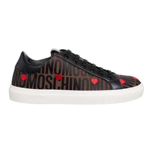 Moschino Logo Sneakers Multifärgad Snörning Brown, Dam