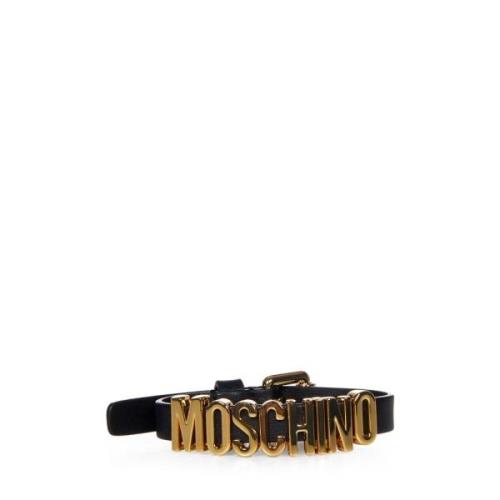 Moschino Elegant Svart Läderarmband Black, Dam