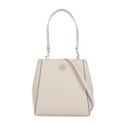 Tory Burch Beige Läderhandväska med Avtagbar Rem Beige, Dam