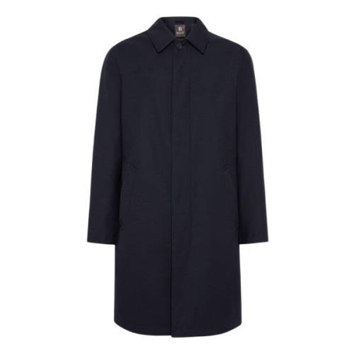 Boggi Milano Pea Coat I Teknisk Ull Blue, Herr