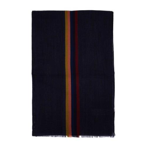 PS By Paul Smith Rutig Ullsjal med Signaturrand Blue, Unisex