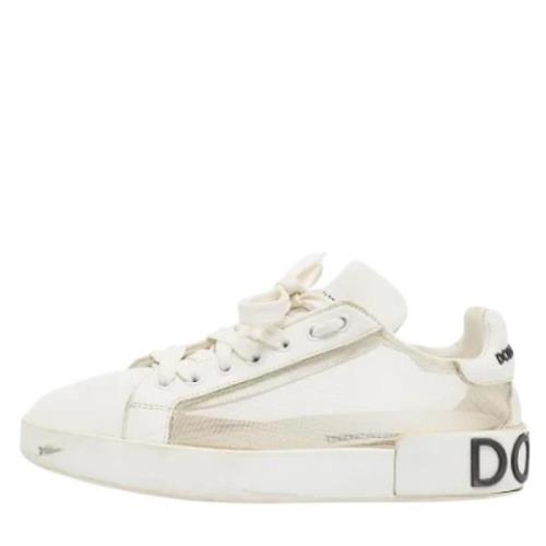 Dolce & Gabbana Pre-owned Pre-owned Laeder sneakers White, Dam