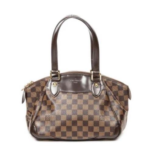 Louis Vuitton Vintage Pre-owned Belagd canvas axelremsvskor Brown, Dam