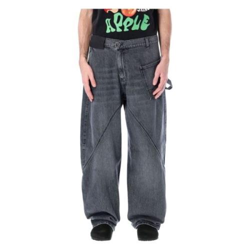 JW Anderson Grå Twisted Workwear Denim Jeans Gray, Herr