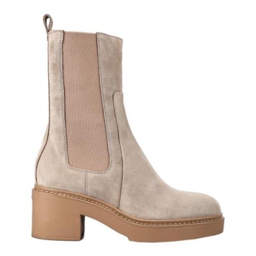 Santoni Läder Chelsea Boots för kvinnor Beige, Dam