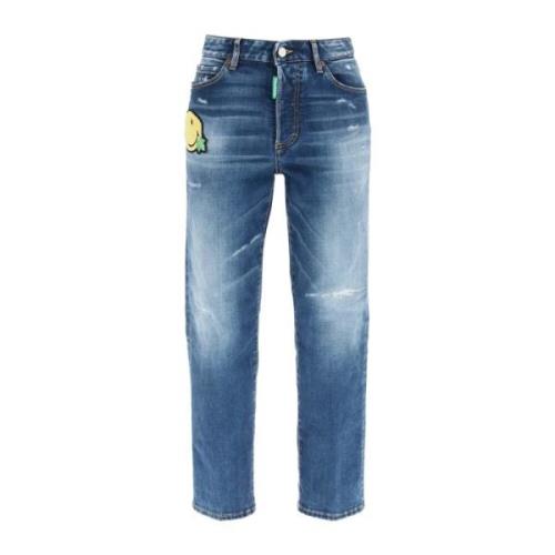 Dsquared2 Blå Distressed Boston Jeans Blue, Dam