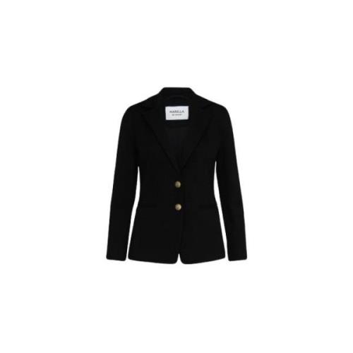 Marella Svart Jersey Blazer Black, Dam