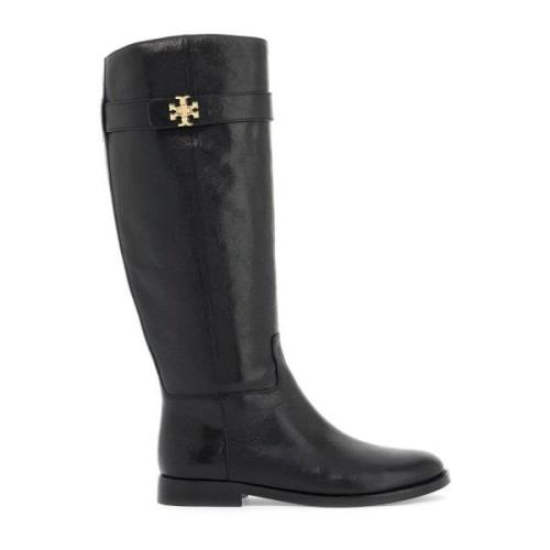 Tory Burch Ridstövel med T-lås för ryttare Black, Dam